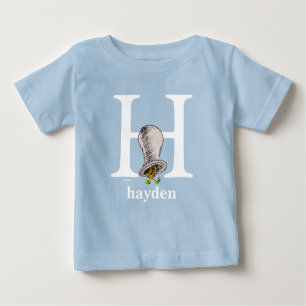 Camiseta Para Bebê ABC do Dr. Seuss: Letra H - Branco Adicione seu
