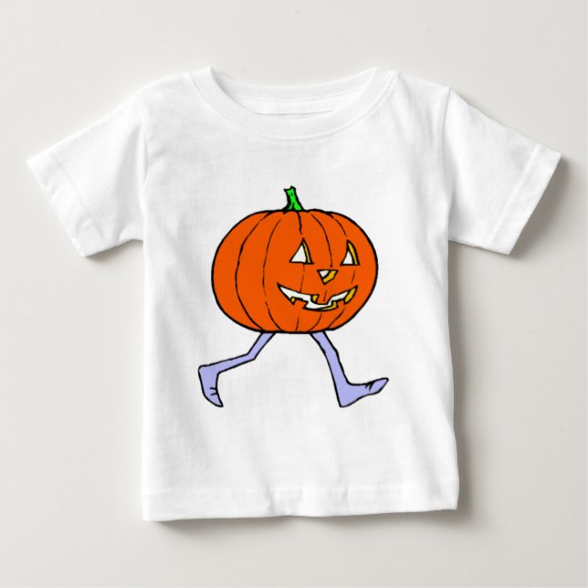 Camiseta Para Bebê Abóbora Assustadora (Frente)