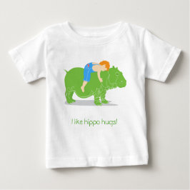 Camiseta Para Bebê Abraços de Hippo