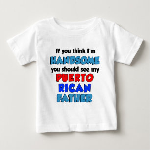 Camiseta Para Bebê Acho que sou um bonito pai porto-riquenho