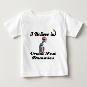 Camiseta Para Bebê acredito em bonecos de teste de colisão