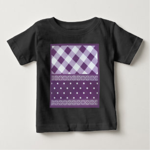 Camiseta Para Bebê Adorável padrão sem costura do Damask Purple