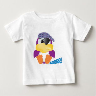 Camiseta Para Bebê Adorável patinho pirata roxo Goofkins