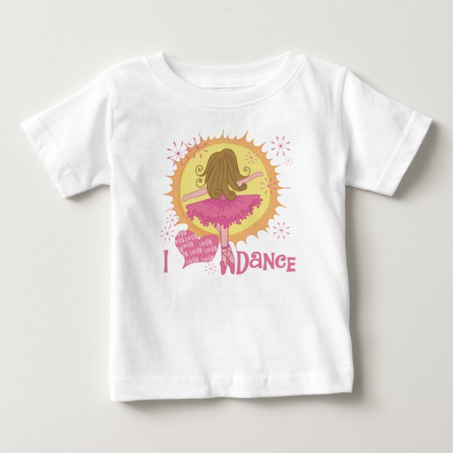 Camiseta Para Bebê Adoro dança (Frente)
