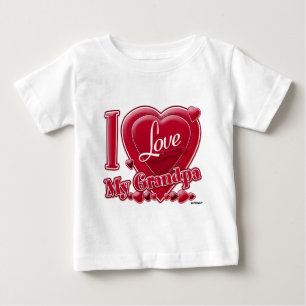 Camiseta Para Bebê Adoro o meu avô vermelho