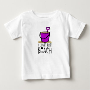 Camiseta Para Bebê Adoro o Pail da Areia de Praia
