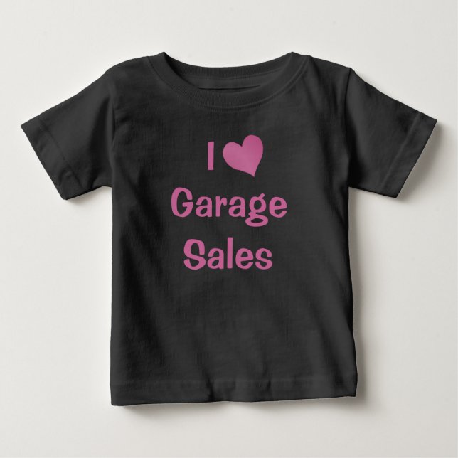 Camiseta Para Bebê Adoro vendas de garagem (Frente)