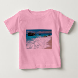 Camiseta Para Bebê Água de Surf de Praia Bonita Aloha Casamento Havai