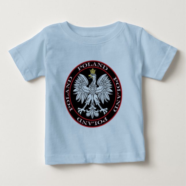 Camiseta Para Bebê Águia Polonesa redonda (Frente)