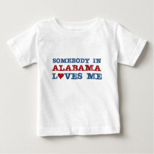 Camiseta Para Bebê Alguém em Alabama ama-me