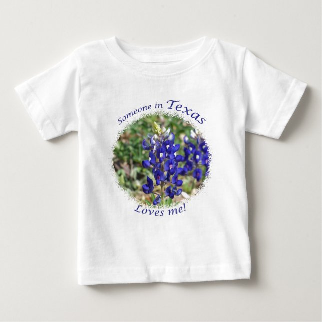 Camiseta Para Bebê Alguém no Texas me ama presente (Frente)