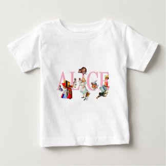 Camiseta Para Bebê Alice no país das maravilhas e amigos