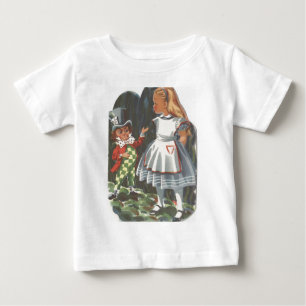 Camiseta Para Bebê Alice no País das Maravilhas e o Chapéu Louco
