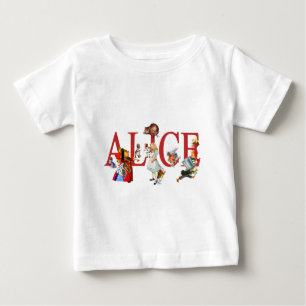 CAMISETA PARA BEBÊ ALICE NO PAÍS DE AS MARAVILHAS E AMIGOS