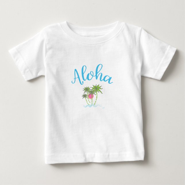 Camiseta Para Bebê Aloha-Beaches, férias havaianas Legal (Frente)