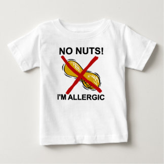 Camiseta Para Bebê Amendoim NENHUNS loucos eu sou alérgico