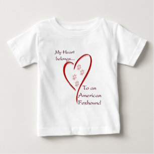 Camiseta Para Bebê American Foxhound Hearts Pertence
