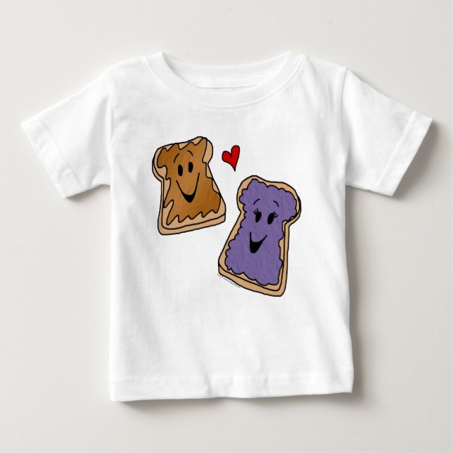 Camiseta Para Bebê Amigos alegres dos desenhos animados da manteiga e (Frente)