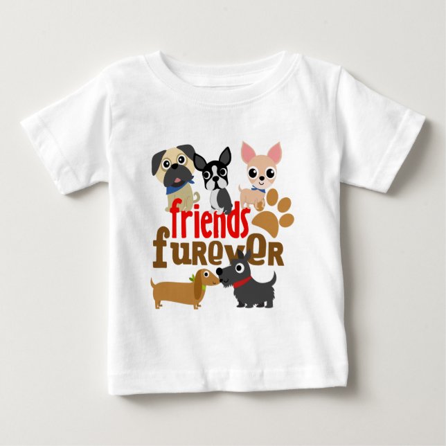 Camiseta Para Bebê Amigos Cães Futuros Cachorros (Frente)