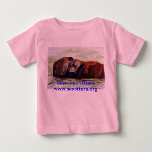Camiseta Para Bebê Amigos do creeper do bebê da lontra de mar