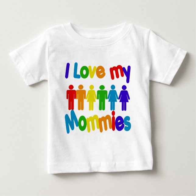 Camiseta Para Bebê Amo minhas mamães (Frente)