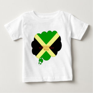 Camiseta Para Bebê Amo Texto Jamaica no Flag Art Impressão