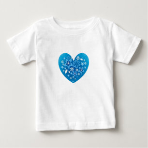 Camiseta Para Bebê Amor coração azul
