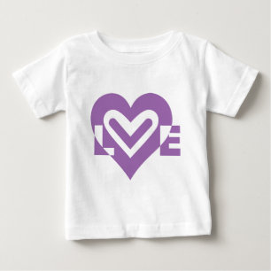 Camiseta Para Bebê Amor em Roxo