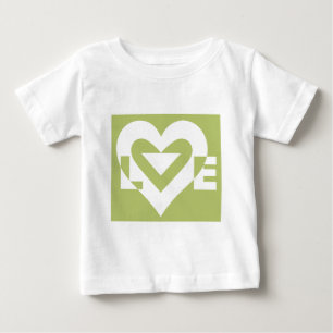 Camiseta Para Bebê Amor em Sage Green