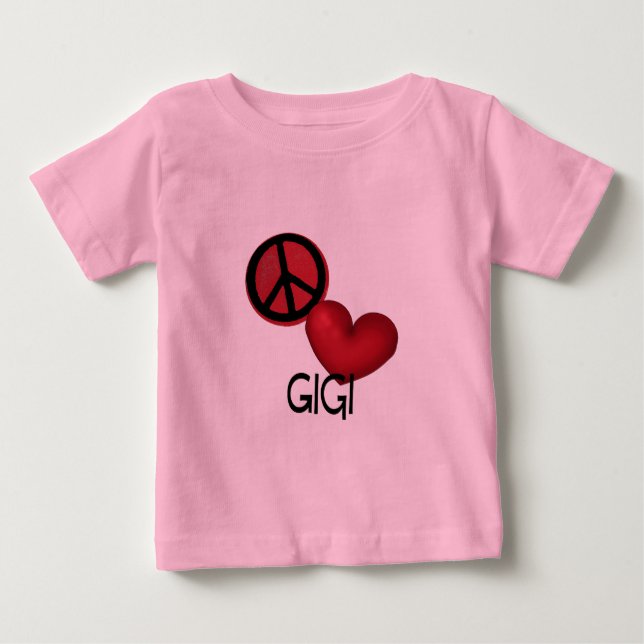 Camiseta Para Bebê Amor Gigi da paz (Frente)