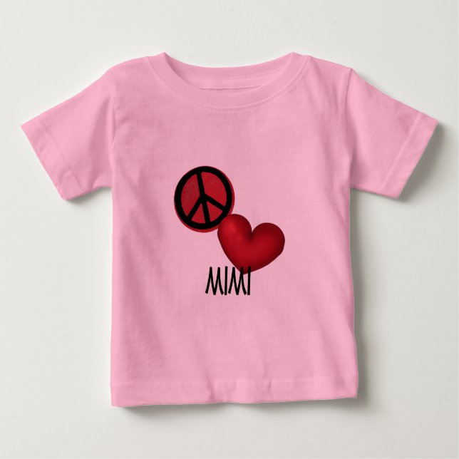 Camiseta Para Bebê Amor Mimi da paz (Frente)