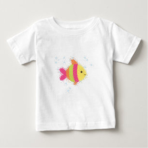 Camiseta Para Bebê Animação de Peixes Bonitos