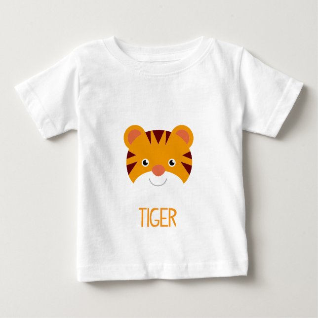 CAMISETA PARA BEBÊ ANIMAIS DE BOA MONHA - TIGRE (Frente)