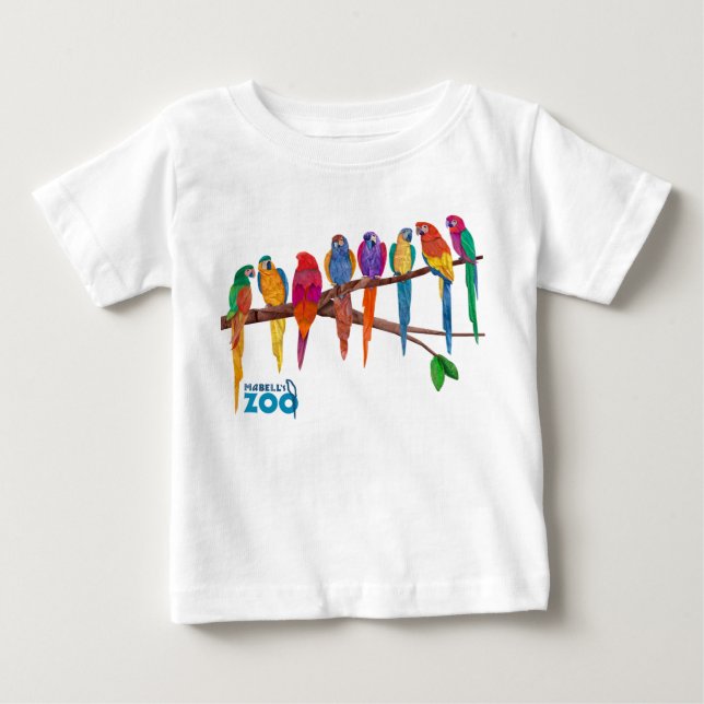 Camiseta Para Bebê Animais do jardim zoológico de Mabell, os (Frente)