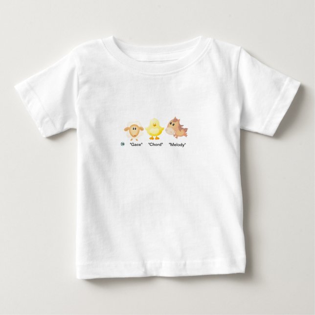 Camiseta Para Bebê Animal-Benevolência, corda & melodia do bebê! (Frente)