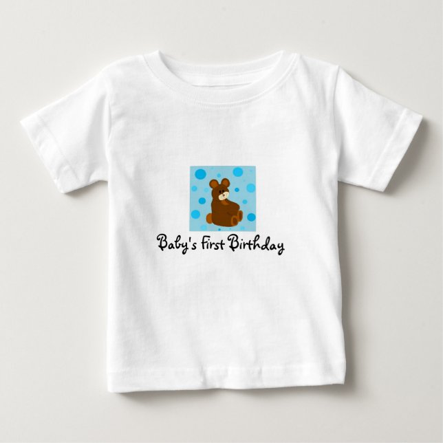 Camiseta Para Bebê Aniversário de um ano do bebê (Frente)