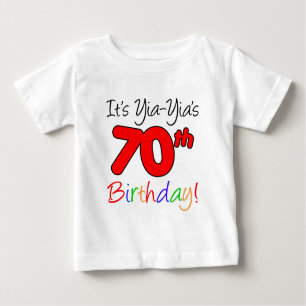 Camiseta Para Bebê Aniversário do 70 Yia-Yia