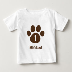 Camiseta Para Bebê Aniversário do impressão da pata