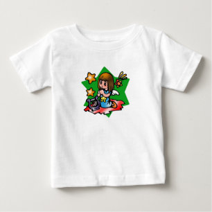 Camiseta Para Bebê Anjo feliz do Virgo com harpa