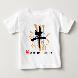 Camiseta Para Bebê Ano do T do bebê do boi