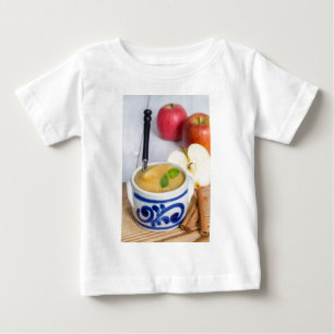 Camiseta Para Bebê Aplausos com canela na tigela de stoneware