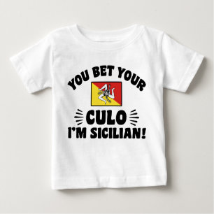Camiseta Para Bebê Aposto que sou siciliano.