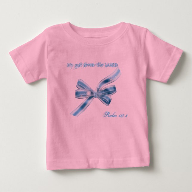 Camiseta Para Bebê Arco Azul Tutu Bodyfato (Frente)