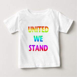 Camiseta Para Bebê Arco-íris Unidos Nós Estamos