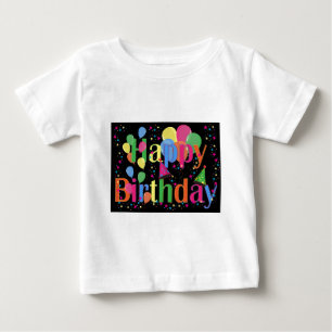 Camiseta Para Bebê Arte de Celebração de Aniversário de Nome Personal