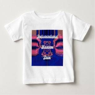 Camiseta Para Bebê Arte de Celebração do Dia da Independência do abst