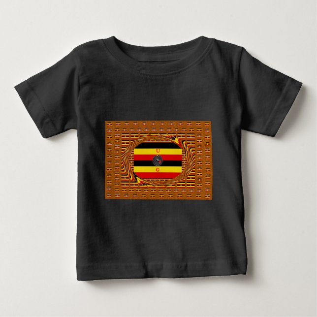 Camiseta Para Bebê Arte Inspirada por Sinalizador Vibrante no Uganda (Frente)