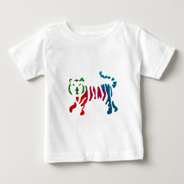 Camiseta Para Bebê Arte-tigre-striptease (Frente)