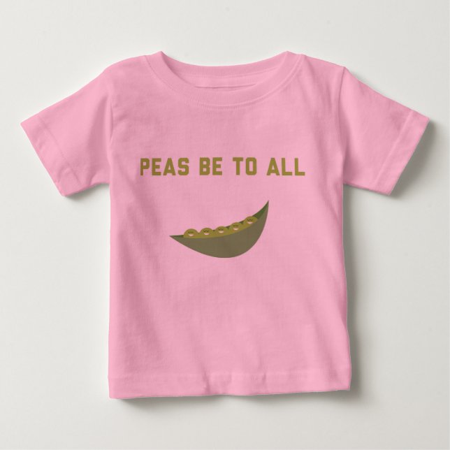 Camiseta Para Bebê As ervilhas são para todos! (Frente)
