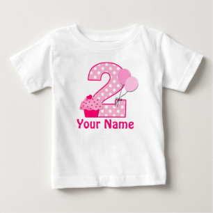 Camiseta Para Bebê As meninas do cupcake do segundo aniversário
